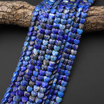Natural Lapis Faceted Heart Beads 8mm Center Drilled Gemstone 15.5" Strand