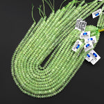 AAA Faceted Natural Green Prehnite Rondelle Beads 6mm 15.5" Strand