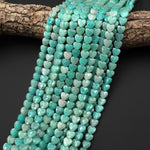 AAA Faceted Natural Peruvian Amazonite Carved Heart Beads 8mm Gemstone 15.5" Strand