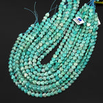 AAA Faceted Natural Peruvian Amazonite Carved Heart Beads 8mm Gemstone 15.5" Strand