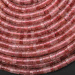 AAA Natural Strawberry Quartz 6mm Heishi Beads Gemstone 15.5" Strand