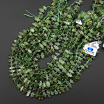 Natural Green Apatite Freeform Pebble Nugget Beads Center Drilled Gemstone 15.5" Strand