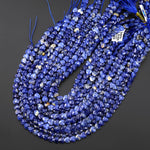 AAA Faceted Natural Blue Sodalite Carved Heart Beads 8mm Gemstone 15.5" Strand