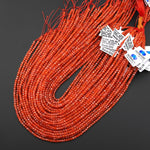 AAA Gemmy Translucent Faceted Natural Fiery Orange Moroccan Orange Red Agate 3mm Cube Beads Gemstone 15.5" Strand