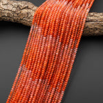 AAA Faceted Natural Red Moroccan Agate 4mm Rondelle Beads Ombre Gemstone 15.5" Strand