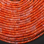 AAA Faceted Natural Red Moroccan Agate 4mm Rondelle Beads Ombre Gemstone 15.5" Strand