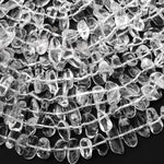 Natural Rock Quartz Freeform Irregular Pebble Beads Center Drilled Gemstone 15.5" Strand