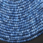 Faceted Natural Stormy Blue Santa Maria Aquamarine Rondelle Beads 5mm Gemstone 15.5" Strand