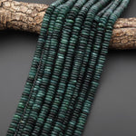 AAA Rare Natural Guatemalan Dark Blue Green Jade Smooth Thin Rondelle Heishi 9mm 10mm Beads 15.5" Strand