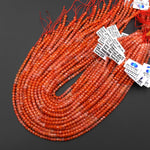 AAA Faceted Natural Fiery Orange Red Moroccan Agate 4mm Cube Beads Ombre Gemstone 15.5" Strand
