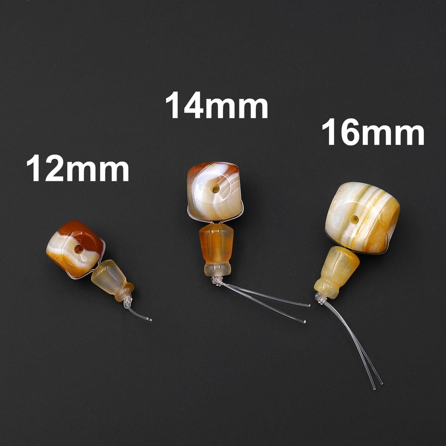 Natural Carnelian Agate Guru Beads 3 Holes T-Beads Set For Mala Making 12mm 14mm 16mm
