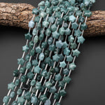 AAA Natural Guatemalan Jade 10mm Star Beads 15.5" Strand