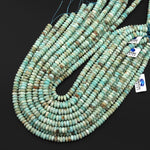 AAA Faceted Natural Blue Hemimorphite 8mm Thin Rondelle Beads 15" Strand