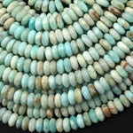 AAA Faceted Natural Blue Hemimorphite 8mm Thin Rondelle Beads 15" Strand