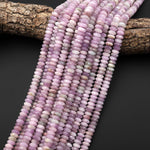 AAA Faceted Natural Kunzite 8mm Thin Rondelle Beads 15" Strand