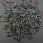 AAA Extra Translucent Hand Carved Natural Guatemalan Jade Lotus Flower Leaf 2 Two Hole Connector Pendant Gemstone Focal Bead