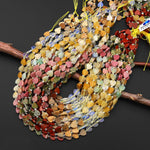 Natural Multicolor Gemstone Heart 8mm Beads Red Jasper Unakite Pink Rhodonite Amazonite Yellow Aventurine Opalite Picture 15.5" Strand