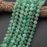 AAA Faceted Natural Green Aventurine 12mm Octagon Rondelle Wheel Beads 15.5" Strand