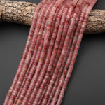 AAA Natural Strawberry Quartz 6mm Heishi Beads Gemstone 15.5" Strand