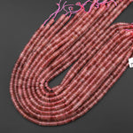 AAA Natural Strawberry Quartz 6mm Heishi Beads Gemstone 15.5" Strand