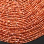 AAA Natural Sunstone Faceted 2mm Cube Gemstone Beads 15.5" Strand b5176
