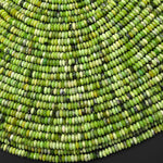 Natural African Green Yellow Chrysoprase Faceted 4mm Thin Rondelle Beads Gemstone 15.5" Strand