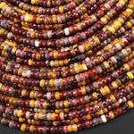 AAA Faceted Natural Australian Mookaite Heishi Rondelle Beads 5mm 15" Strand