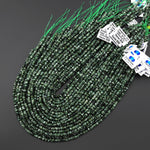 AAA Genuine Natural Russian Seraphinite Faceted 4mm Thin Rondelle Gemstone Beads 15.5" Strand