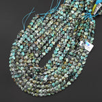 AAA Faceted Natural African Turquoise Carved Heart Beads 8mm Gemstone 15.5" Strand