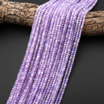 Rare Natural African Purple Opalized Chalcedony Faceted 4mm Rondelle Beads Gemstone 15.5" Strand