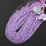 Rare Natural African Purple Opalized Chalcedony Faceted 4mm Rondelle Beads Gemstone 15.5" Strand