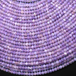 Rare Natural African Purple Opalized Chalcedony Faceted 4mm Rondelle Beads Gemstone 15.5" Strand