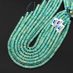 AAA Faceted Natural Aqua Sea Blue Green Peruvian Amazonite 8mm Thin Rondelle Beads 15.5" Strand