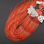 AAA Faceted Natural Red Moroccan Agate 4mm Rondelle Beads Ombre Gemstone 15.5" Strand