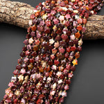 Faceted Natural Australian Mookaite Beads 8mm Carved Star Gemstone 14.5" Strand