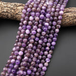 Rare Natural Smoky Amethyst Quartz 6mm 8mm 10mm 12mm 14mm 16mm Round Beads 15.5" Strand