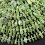 Natural Prehnite Beads 12mm Freeform Center Drilled Rondelle Disc Organic Cut Gemstone 15.5" Strand