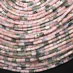 AAA Natural Nevada Pink Lapis 4x2mm Thin Rectangle Tube Beads Gemstone 15.5" Strand