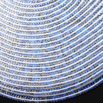 Blue Opalite Smooth Rondelle Beads 3mm 4mm 15.5" Strand