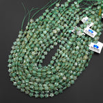 Faceted Natural Green Aventurine Beads 8mm Carved Star Gemstone 14.5" Strand