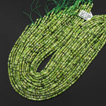 Natural African Green Yellow Chrysoprase Faceted 4mm Thin Rondelle Beads Gemstone 15.5" Strand