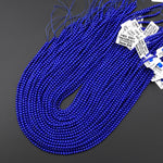 AAA+ Natural Blue Lapis 3mm Smooth Round Beads 15.5" Strand