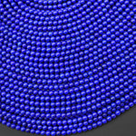 AAA+ Natural Blue Lapis 3mm Smooth Round Beads 15.5" Strand