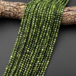 AAA Faceted Natural Serpentine Jade 4mm Cube Beads Gemstone 15.5" Strand