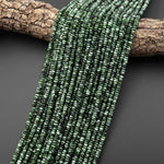 AAA Genuine Natural Russian Seraphinite Faceted 4mm Thin Rondelle Gemstone Beads 15.5" Strand