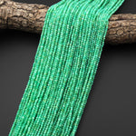 AAA Faceted Natural Australian Green Chrysoprase Round 4mm Beads Gemstone Beads 15.5" Strand