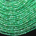 AAA Faceted Natural Australian Green Chrysoprase Round 4mm Beads Gemstone Beads 15.5" Strand
