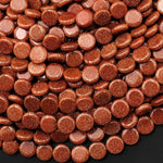 AAA Sparkling Gold Sandstone Aka Goldstone 8mm Smooth Round Beads 14.5" Strand