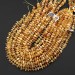 Natural Golden Yellow Citrine Freeform Thick Rondelle 8mm 10mm Beads 15.5" Strand