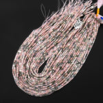 AAA Natural Nevada Pink Lapis 4x2mm Thin Rectangle Tube Beads Gemstone 15.5" Strand